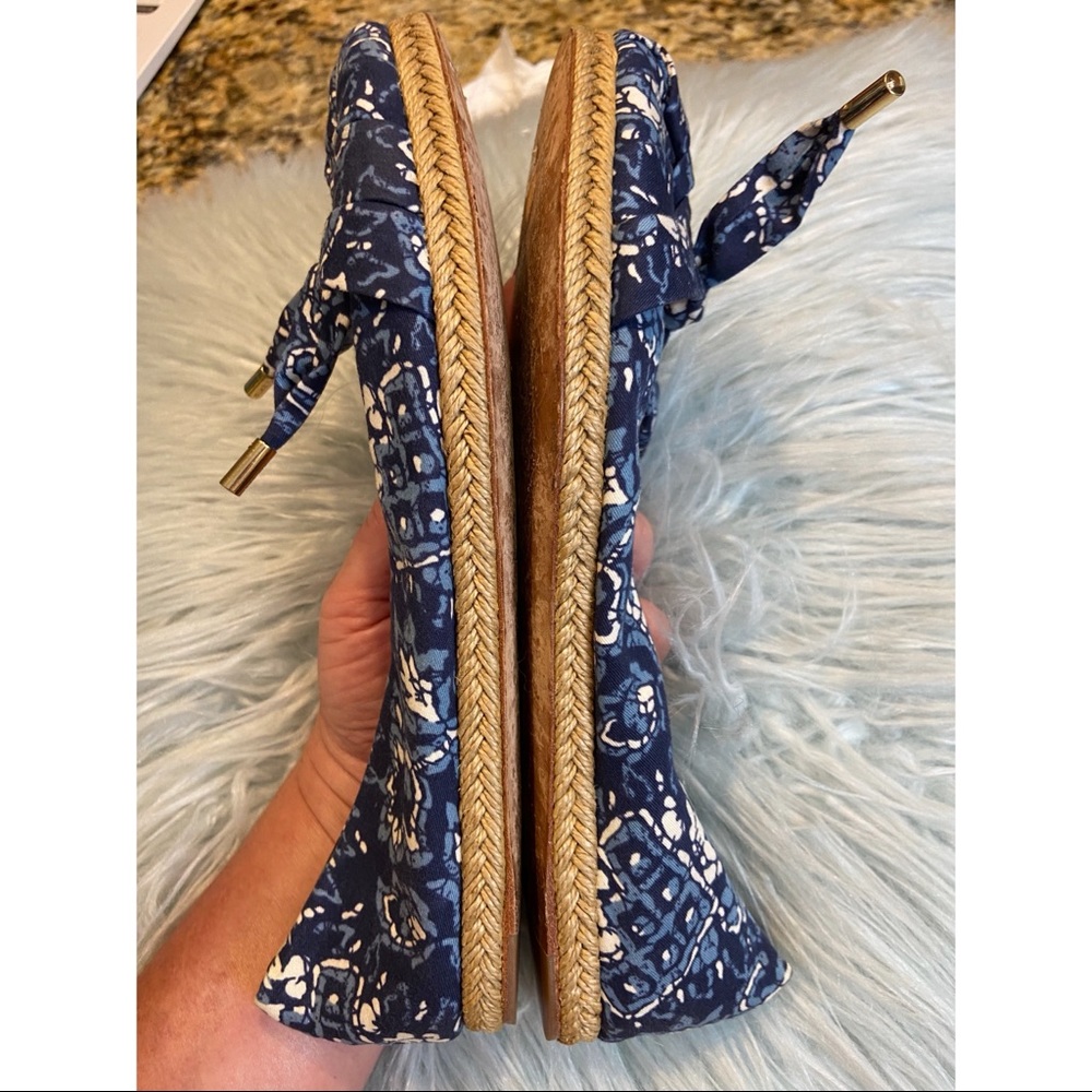AERIN Zahara Blue Batik Espadrille Ballet Flats - Picture 14 of 15